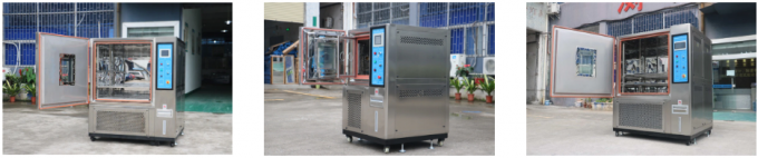 Temperature humidity testing chamber â interior view showing stainless steel chamber and shelving